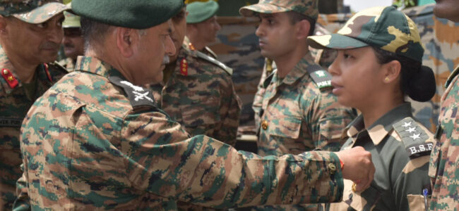 Army chief felicitates BSF woman officer, praises ex-servicemen for role during Operation Sindoor