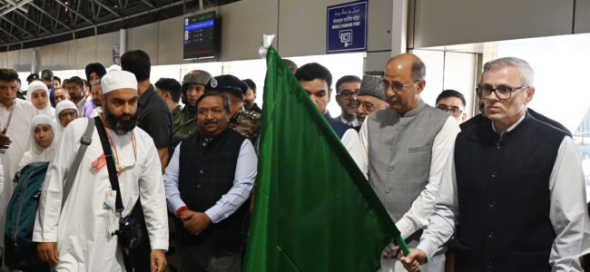 CM Omar Abdullah bids farewell to first batch of Hajj pilgrims at Srinagar Airport