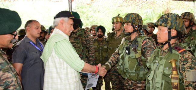 Lieutenant Governor Interacts with Troops at Poonch and Nowshera