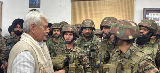 LG Sinha visits shelling-hit villages in Uri north Kashmir