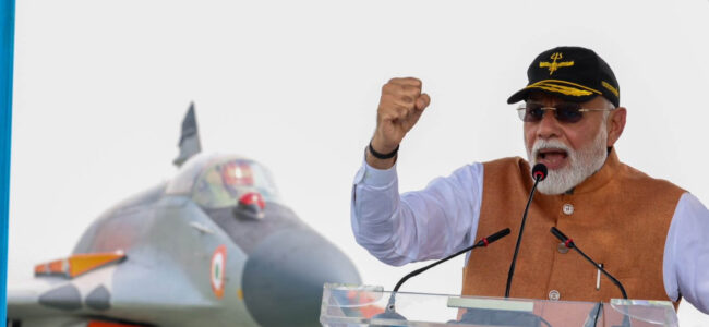 PM sends message of ‘Lakshman Rekha’ to Pak from border IAF base