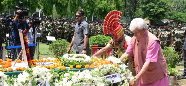LG Sinha, minister pay tributes to BSF officer killed in Pak firing