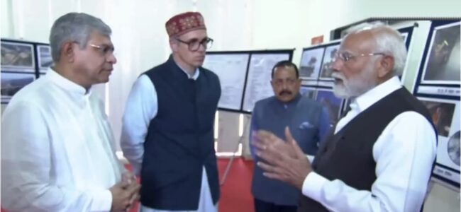PM Modi visits Chenab bridge; interacts with engineers, workers
