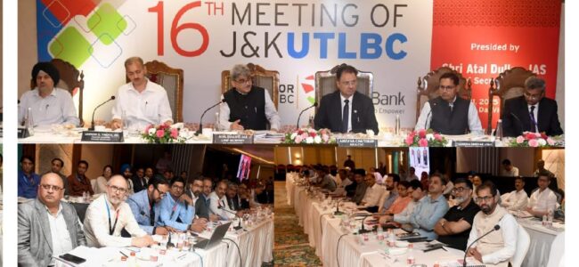 16th JK UTLBC Meet- Banks must extend appropriate credit support to key sectors for economic wellbeing of J&K: Chief Secretary Atal Dulloo 16th JK UTLBC Meet- Banks must extend appropriate credit support to key sectors for economic wellbeing of J&K: Chief Secretary Atal Dulloo