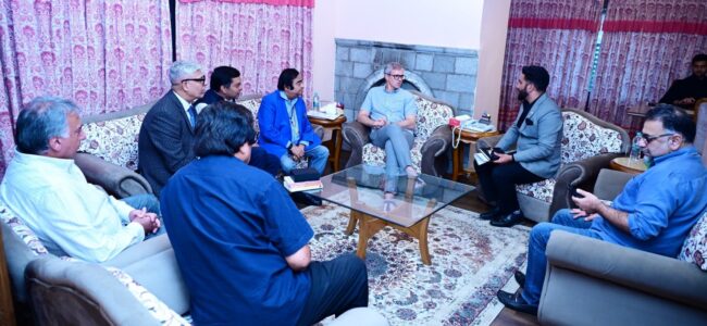 CM Omar Abdullah meets various delegations at Raabita Office
