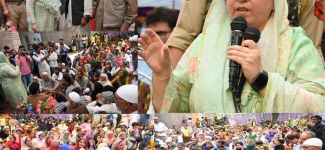 Sakeena Itoo visits Nadimarg area of Kulgam Sakeena Itoo visits Nadimarg area of Kulgam