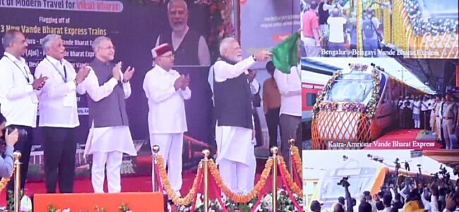 PM flags off Amritsar – Shri Mata Vaishno Devi Katra Vande Bharat Train, Lt Guv expresses gratitude PM flags off Amritsar – Shri Mata Vaishno Devi Katra Vande Bharat Train, Lt Guv expresses gratitude