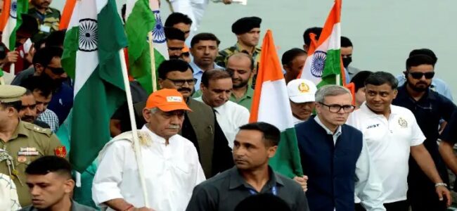Take national flag to greater heights: Omar at Tiranga rally
