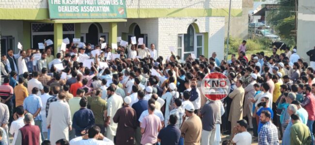 Fruit mandis shut across Kashmir valley over highway closure, demand restoration of road Fruit mandis shut across Kashmir valley over highway closure, demand restoration of road