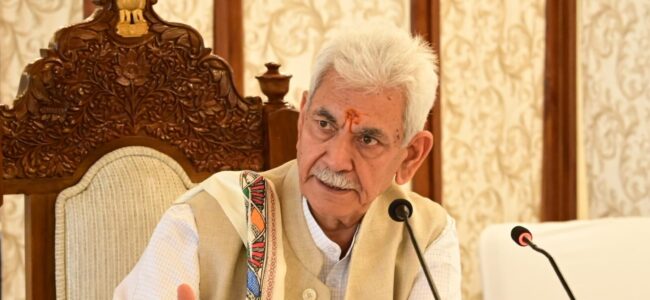 LG Sinha chairs UHQ meet, reviews security situation in JK LG Sinha chairs UHQ meet, reviews security situation in JK