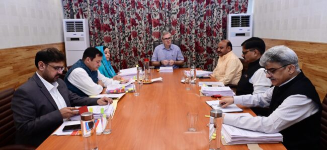 CM Omar Abdullah chairs Cabinet meeting in Sgr CM Omar Abdullah chairs Cabinet meeting in Sgr