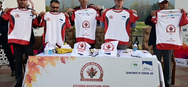 CM Omar cheers runners after completing Kashmir Half Marathon