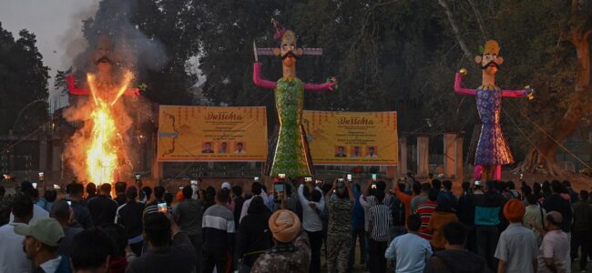Kashmiri Pandits, other Hindus celebrate Dussehra in Srinagar’s Sher-e-Kashmir stadium