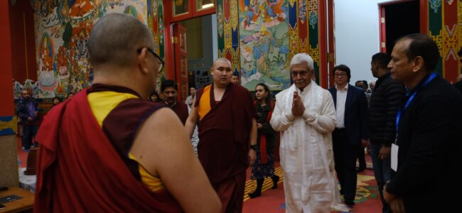 Lieutenant Governor pays obeisance to sacred relics of Lord Buddha at Geden Sheddup Choikorling Monastery at Elista, Kalmykia, Russia