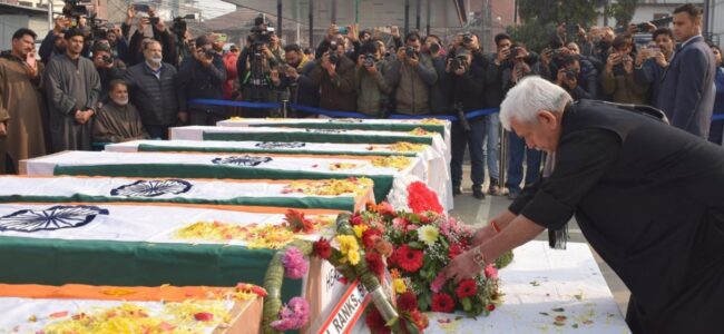 LG pays floral tributes to those killed in blast at Nowgam police station