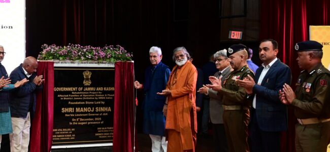 Lt Guv lays foundation stone of houses for victims of border shelling