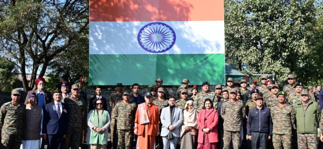 Lieutenant Governor unveils 108-ft high mast National Flag at Kachrial