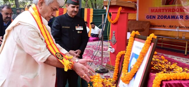 Lt Guv pays tributes to General Zorawar Singh on his Martyrdom Day