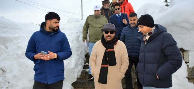 Deputy CM inspects snow hit areas of Pulwama, Shopian