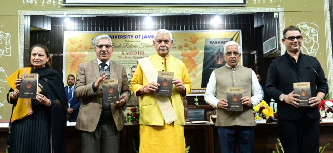 Lt Guv releases Prof. Ashok Kaul’s book ‘Kashmir-Nativity Regained’