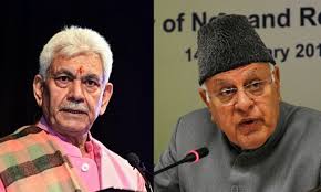 Lt Guv Sinha speaks to Farooq Abdullah