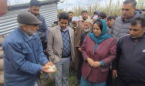 Sakeena Itoo visits hailstorm affected villages of Kulgam Sakeena Itoo visits hailstorm affected villages of Kulgam