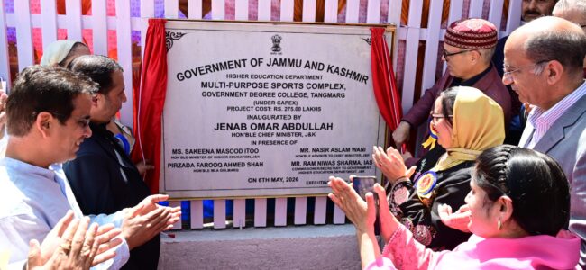 CM Omar Abdullah inaugurates multi-purpose sports complex at GDC Tangmarg