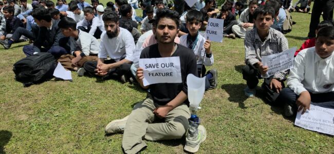 Shopian students, teachers protest ‘unlawful entity’ tag on educational institution