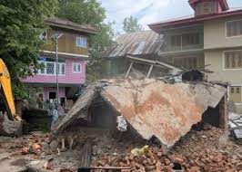 Police demolishes illegally constructed property of drug peddler Police demolishes illegally constructed property of drug peddler