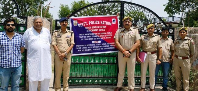 Police attaches drug peddler’s properties worth Rs 7 crore in Kathua