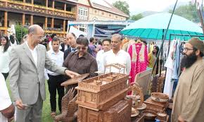 Satish Sharma pitches for promotion of indigenous products at Maple, Ivy Flea Market in Srinagar Satish Sharma pitches for promotion of indigenous products at Maple, Ivy Flea Market in Srinagar