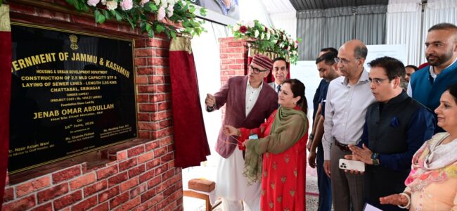 CM Omar Abdullah lays foundation stones for two major sewerage infrastructure projects in Srinagar