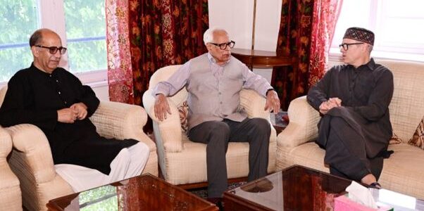 Omar Abdullah meets former governor N N Vohra in Srinagar