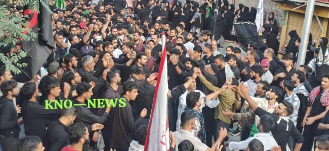 8th Muharram procession begins in Sgr, thousands pour onto the streets