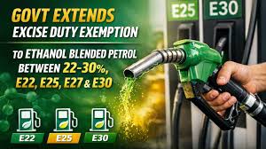 Govt extends excise duty exemption to higher ethanol-petrol blends Govt extends excise duty exemption to higher ethanol-petrol blends