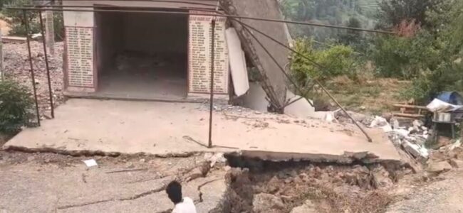 Land sinking damages several structures in Rajouri