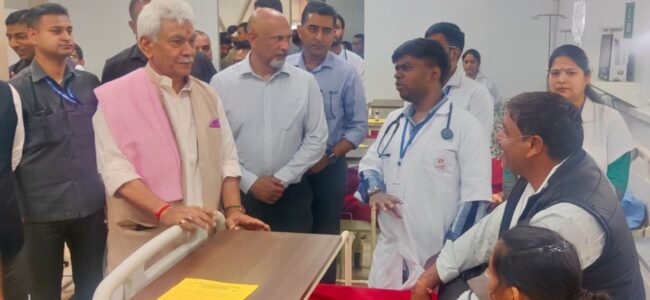 Lieutenant Governor also inspects healthcare arrangements for Yatris at Base Hospital, Chandanwari