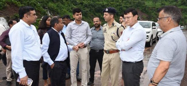 Anil Kumar inspects landslide-affected NH-44 stretches