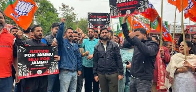 NLU demand triggers protest at deputy CM’s public event in Kathua NLU demand triggers protest at deputy CM’s public event in Kathua