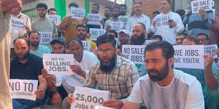 PDP protests in Anantnag, Pulwama over alleged outsourcing of government jobs